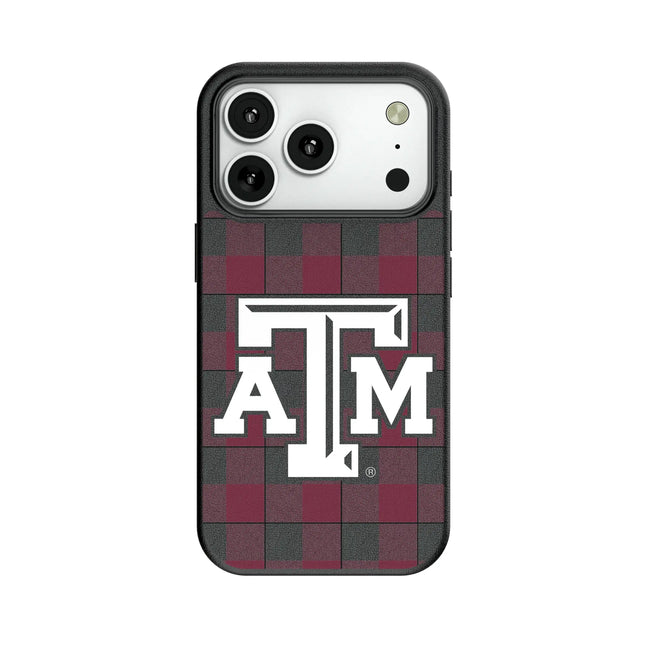 Texas A&M University Aggies Plaid MagSafe Compatible Phone Case for Apple iPhone