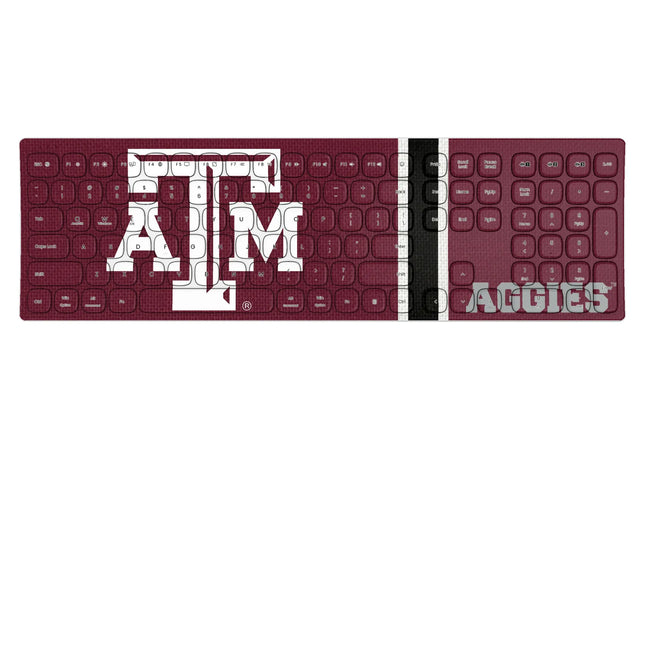 Texas A&M University Aggies Stripe Curved Wireless Keyboard