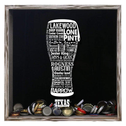 Texas Beer Typography Shadow Box