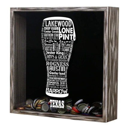 Texas Beer Typography Shadow Box