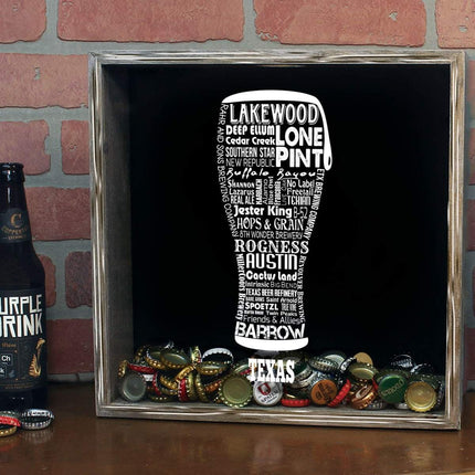 Texas Beer Typography Shadow Box