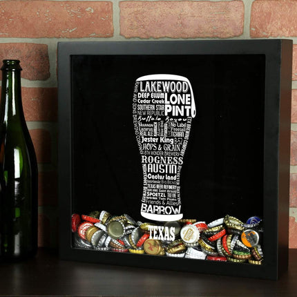Texas Beer Typography Shadow Box