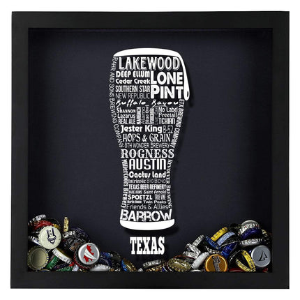 Texas Beer Typography Shadow Box