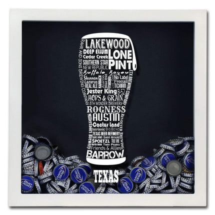 Texas Beer Typography Shadow Box