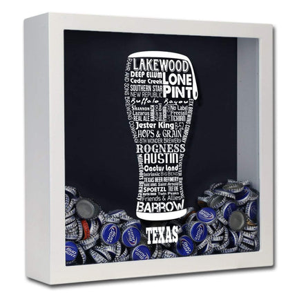 Texas Beer Typography Shadow Box