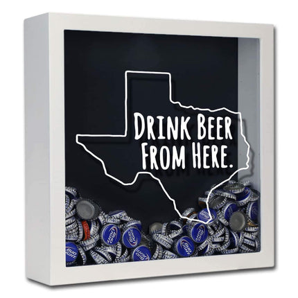 Texas Drink Beer From Here Beer Cap Shadow Box
