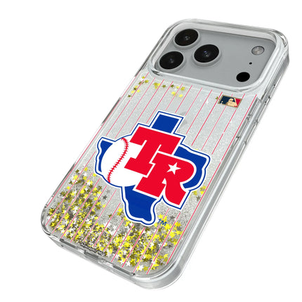 Texas Rangers 1981-1983 - Cooperstown Collection Pinstripe Glitter Phone Case for Apple iPhone
