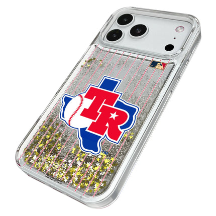 Texas Rangers 1981-1983 - Cooperstown Collection Pinstripe Glitter Phone Case for Apple iPhone
