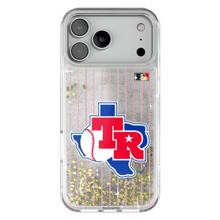 Texas Rangers 1981-1983 - Cooperstown Collection Pinstripe Glitter Phone Case for Apple iPhone
