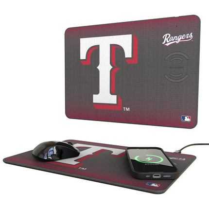 Texas Rangers Linen 15-Watt Wireless Charger and Mouse Pad