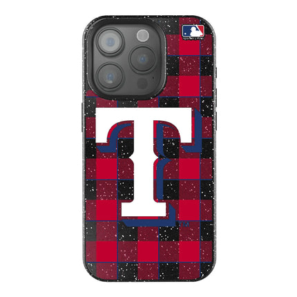 Texas Rangers Plaid Black Bling Phone Case for Apple iPhone