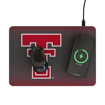 Texas Tech Red Raiders Linen 15-Watt Wireless Charger and Mouse Pad