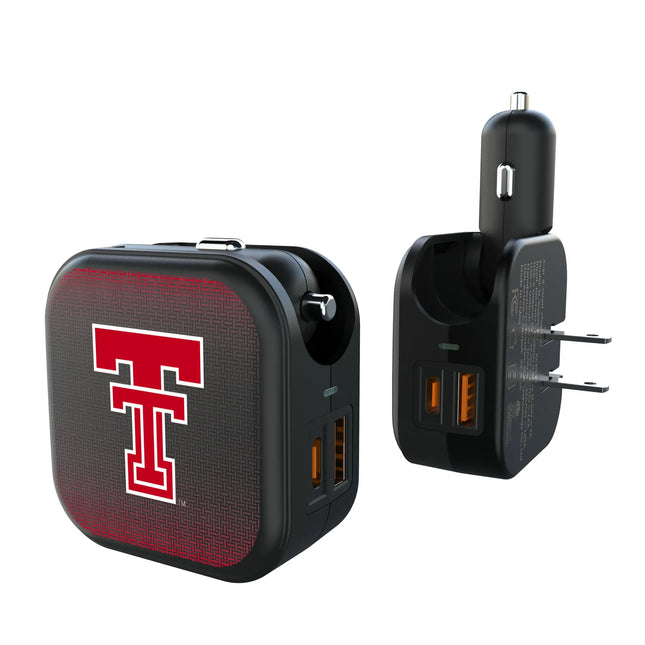 Texas Tech Red Raiders Linen 2 in 1 USB A/C Charger