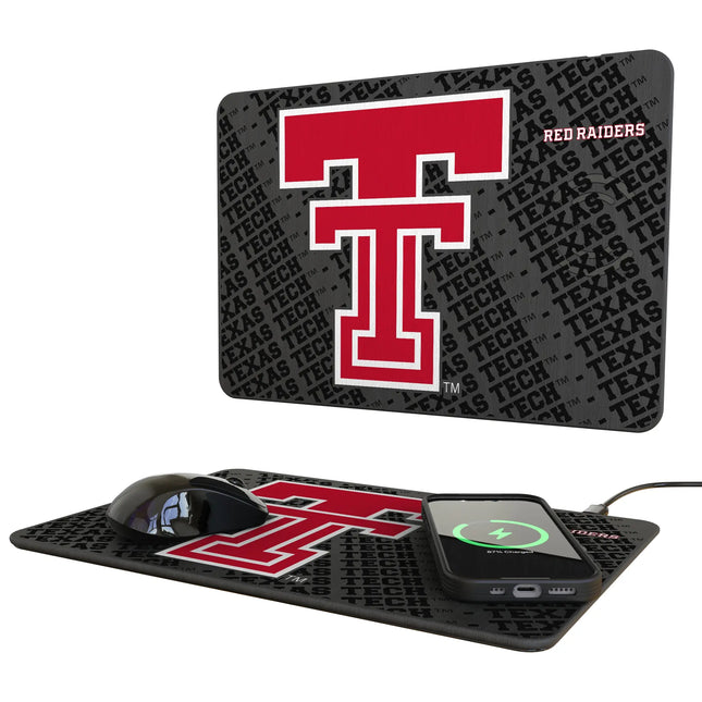 Texas Tech Red Raiders Monocolor Tilt 15-Watt Wireless Charger and Mouse Pad