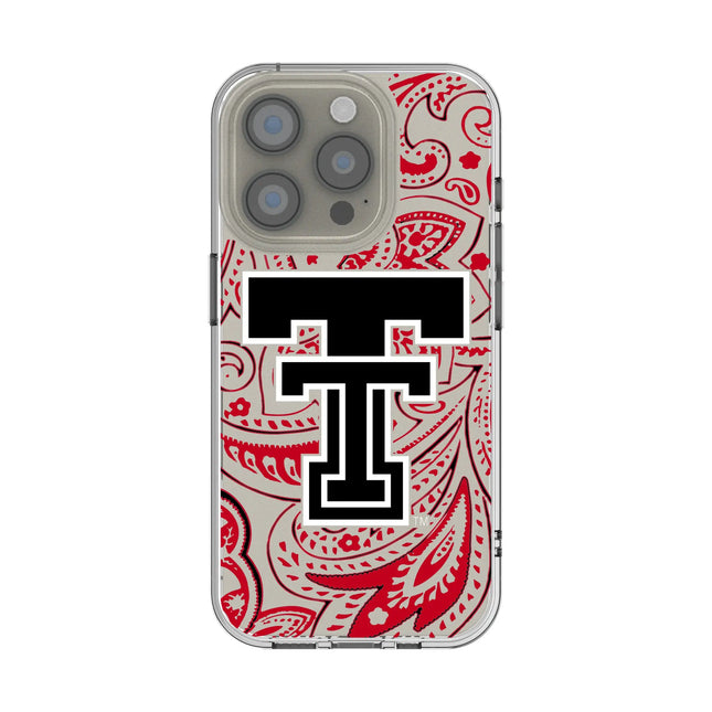 Texas Tech Red Raiders Paisley Clear Phone Case for Apple iPhone