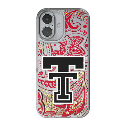 Texas Tech Red Raiders Paisley Glitter Phone Case for Apple iPhone