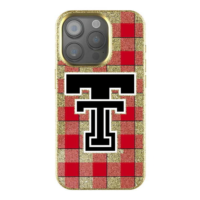 Texas Tech Red Raiders Plaid Bling Phone Case for Apple iPhone