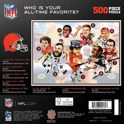 Cleveland Browns - All Time Greats 500 Piece Jigsaw Puzzle