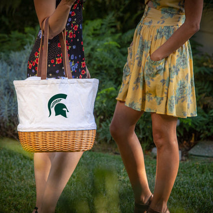 Michigan State Spartans - Coronado Canvas and Willow Basket Tote