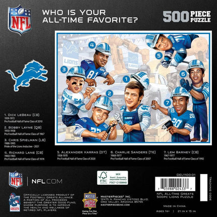 Detroit Lions - All Time Greats 500 Piece Jigsaw Puzzle