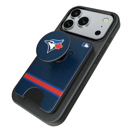 Toronto Blue Jays Stripe PopSockets MagSafe-Compatible PopWallet+