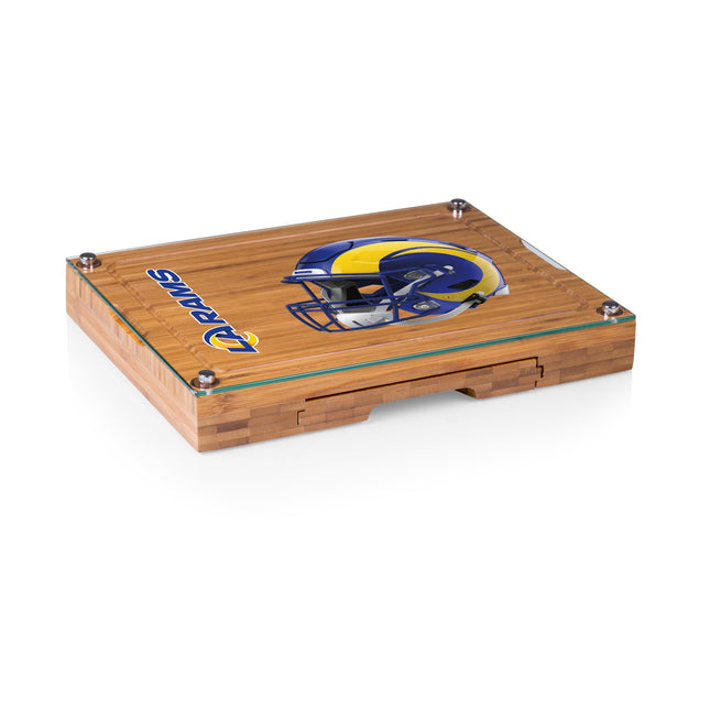 Los Angeles Rams - Concerto Glass Top Cheese Cutting Board & Tools Set