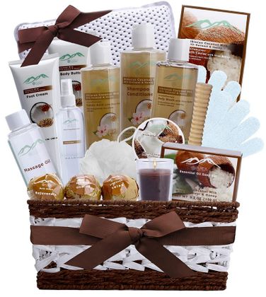 Tropical Hibiscus & Coconut Milk Bath & Body Spa Gift Basket
