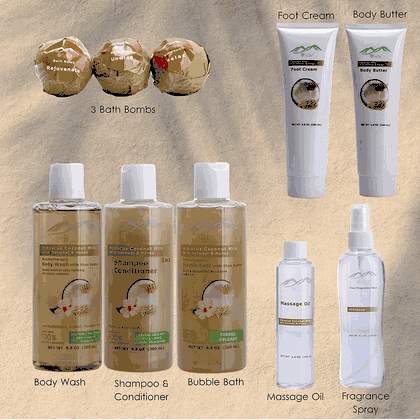 Tropical Hibiscus & Coconut Milk Bath & Body Spa Gift Basket
