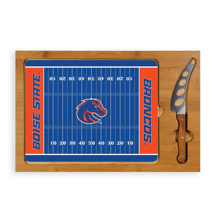 Boise State Broncos Football Field Glass Top Cutting Board & Knife Set