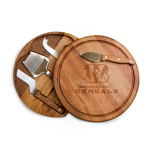 Cincinnati Bengals - Acacia Circo Cheese Cutting Board & Tools Set