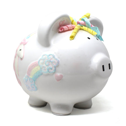 Unicorn and Rainbows Large  Piggy Bank