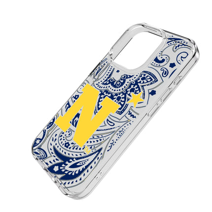 United State Naval Academy Midshipmen Paisley Clear Phone Case for Apple iPhone
