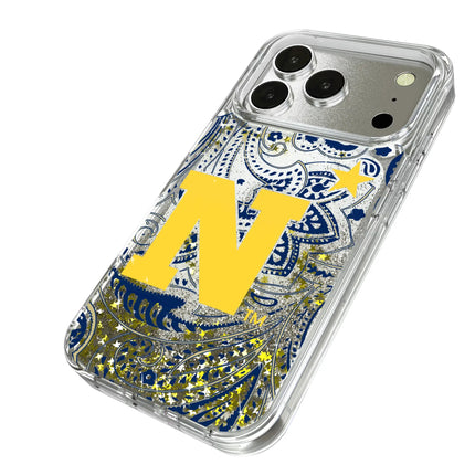 United State Naval Academy Midshipmen Paisley Glitter Phone Case for Apple iPhone