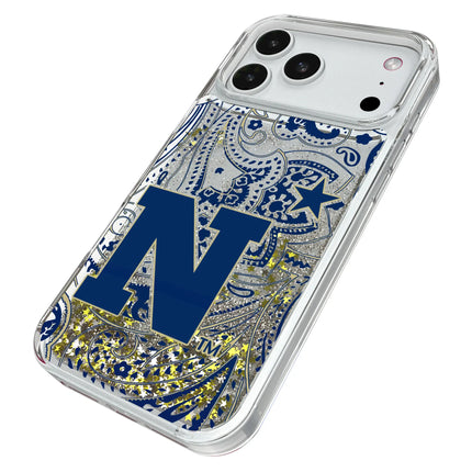 United State Naval Academy Midshipmen Paisley Glitter Phone Case for Apple iPhone