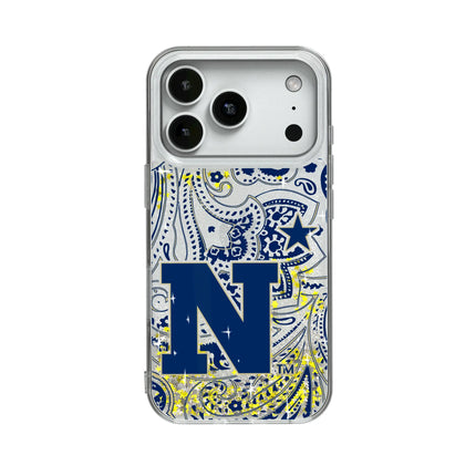 United State Naval Academy Midshipmen Paisley Glitter Phone Case for Apple iPhone
