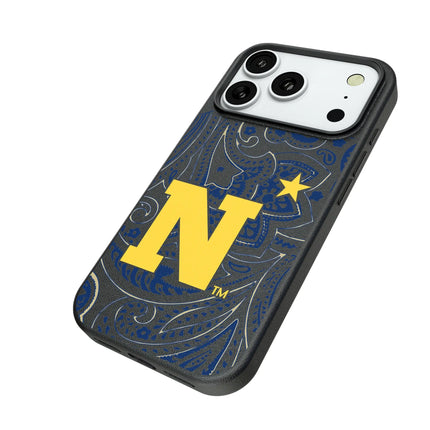 United State Naval Academy Midshipmen Paisley MagSafe Compatible Phone Case for Apple iPhone