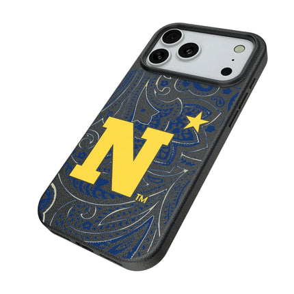 United State Naval Academy Midshipmen Paisley MagSafe Compatible Phone Case for Apple iPhone