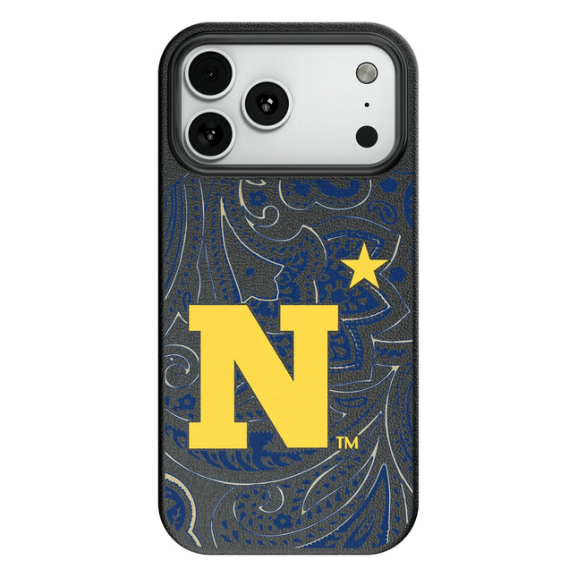 United State Naval Academy Midshipmen Paisley MagSafe Compatible Phone Case for Apple iPhone