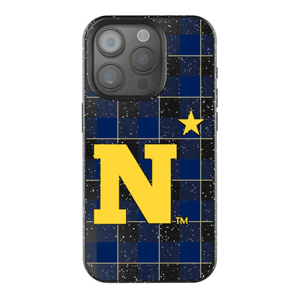 United State Naval Academy Midshipmen Plaid Black Bling Phone Case for Apple iPhone