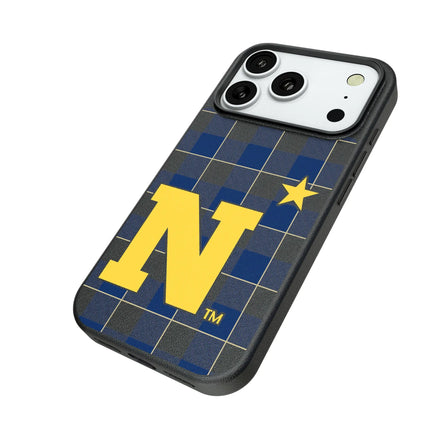 United State Naval Academy Midshipmen Plaid MagSafe Compatible Phone Case for Apple iPhone