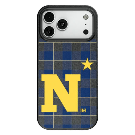 United State Naval Academy Midshipmen Plaid MagSafe Compatible Phone Case for Apple iPhone