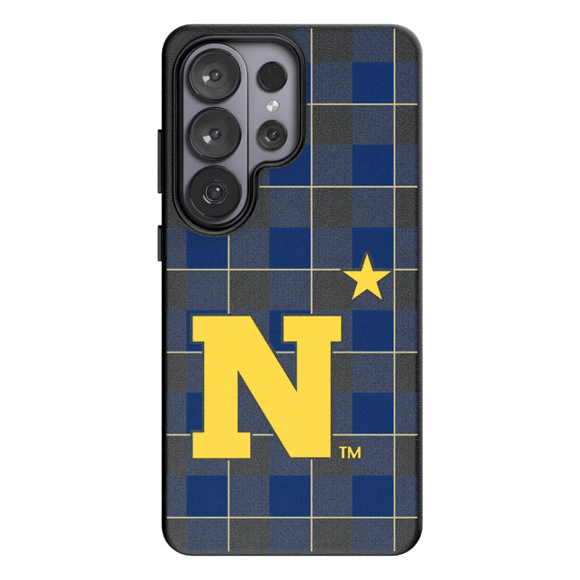 United State Naval Academy Midshipmen Plaid MagSafe Compatible Phone Case for Samsung Galaxy