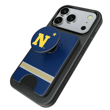 United State Naval Academy Midshipmen Stripe PopSockets MagSafe-Compatible PopWallet+