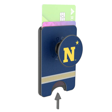 United State Naval Academy Midshipmen Stripe PopSockets MagSafe-Compatible PopWallet+