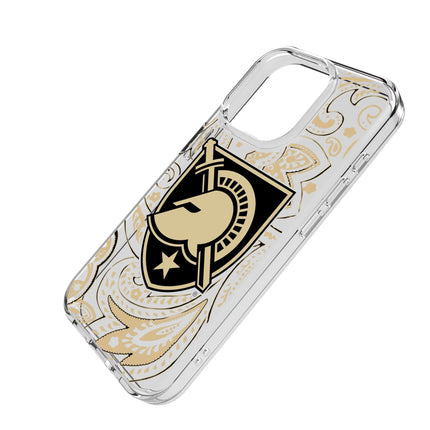 United States Military Academy Black Knights Paisley Clear Phone Case for Apple iPhone