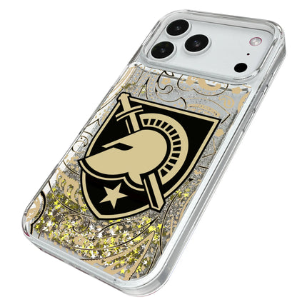 United States Military Academy Black Knights Paisley Glitter Phone Case for Apple iPhone