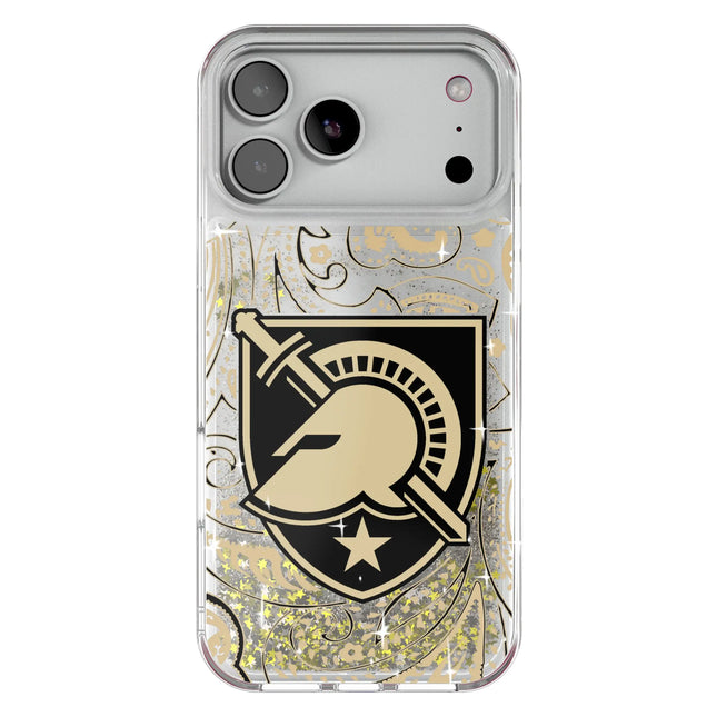 United States Military Academy Black Knights Paisley Glitter Phone Case for Apple iPhone
