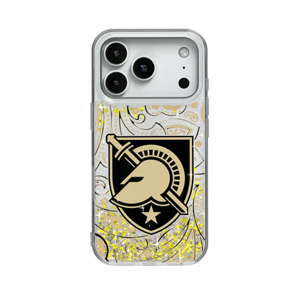 United States Military Academy Black Knights Paisley Glitter Phone Case for Apple iPhone