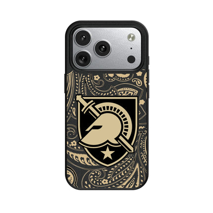 United States Military Academy Black Knights Paisley MagSafe Compatible Phone Case for Apple iPhone