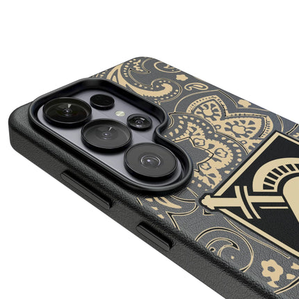United States Military Academy Black Knights Paisley MagSafe Compatible Phone Case for Samsung Galaxy